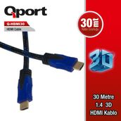 Qport 1.4 3D 30 mt Altın Uçlu HDMI Kablo