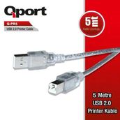 Qport 5Metre Q-Pr5 Usb 2.0 Yazıcı Kablosu 2.0V