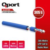 Qport Q-cat6 305 mt Utp Cat6 0.57 mm Mavi Network Kablosu
