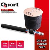 Qport Q-CATO2 500 mt Siyah Makaralı Outdoor Kablo