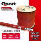 Qport Q-CATO2RHF 500 mt Cat6 Outdoor LSZH Turuncu 23 AWG 0.58 mm Halogen Free Kablo