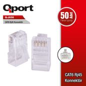 Qport Q-J650 50'li Paket CAT6 RJ-45 Konnektör