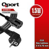 Qport Q-Powc15 1.5m C15 Güç Kablosu