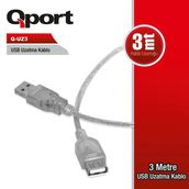 Qport Q-UZ3 3 m USB Uzatma Kablosu