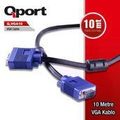 Qport QVGA10 10 mt 15 Pin VGA Kablo