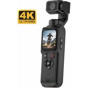 Qstar 4K Gimbal Kamera | Wi-Fi Bağlantılı Akıllı Takip Özellikli Vlog Aksiyon Kamerası Video Kamera - Siyah