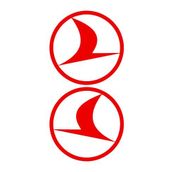 Quart Aksesuar 8 x 8 cm Türk Hava Yolları Sticker Oto Sticker Araba Cam Sticker Kırmızı