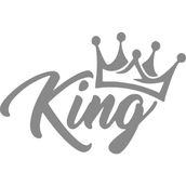 Quart Aksesuar Kral Tacı King Oto Sticker Araba Cam Sticker - Gri - 25 x 15 cm