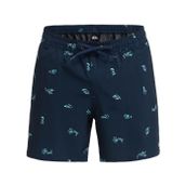 Quiksilver Deniz Şortu Stretch Printed Volley 16", S, EQYJV04217, Total Eclipse, Erkek