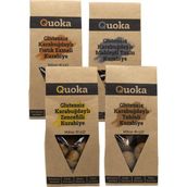 QUOKA Glutensiz Şekersiz Karabuğday Unundan Tahinli Zencefilli Fıstık Ezmeli Tuzlu Kurabiye 4 adet x 80 gr - 320 gr