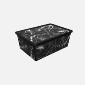 Qutu Trend Black Marble 10 lt Saklama Kutusu