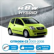 R.B.W Citroen C2 Ön 2003-2008 Hibrit Silecek Takımı