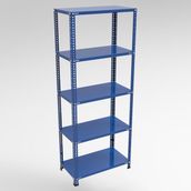 Rafburada 5 Katlı Mavi Renk Çelik Raf - Çiçeklik Rafı, Ofis Rafı - 31x60 cm-150 cm-1.00 mm - 1.00 MM-31X60-150 cm
