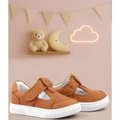 Rakerplus Bheem Hakiki Deri Turuncu Cırtlı Bebek Sneaker Sandalet