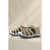Rakerplus Hakiki Deri Kum Rengi Haki Yeşil Çocuk Sandalet