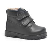 Rakerplus Neson Hakiki Deri Siyah Kürklü Cırtlı Unisex Bebek Bot