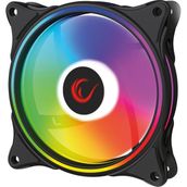 Rampage Glare F50 38CFM 1200RPM 12CM Rainbow 3p+4p Molex Soketli Siyah Kasa Fanı