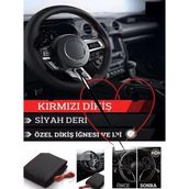 Rbm Fiat Egea Stw 2015 Ve Sonrası Deri Direksiyon Kılıfı Dikmeli Kırmızı Dikişli