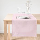 Realhomes Düz Açık Pembe Renkli Dijital Baskılı Süet Runner