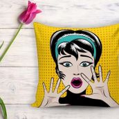 RealHomes Pop Art Resimli Dijital Baskılı Dekoratif Yastık Kırlent Kılıfı