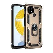 Realme C21 Sofya Yüzüklü Silikon Kapak Gold Kılıf