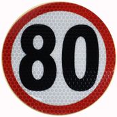 Reflektörlü Fosforlu Bant Tır Kamyon Dorse Arkası "80" Hız Yazısı 11 cm
