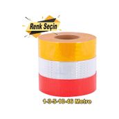 Reflektörlü Reflektif Fosforlu Şerit Bant Bandı 1-5-10 Metre Seç
