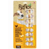Reflex 8x100 gr Tavuk Etli Çift Düğümlü Köpek Ödül Kemiği