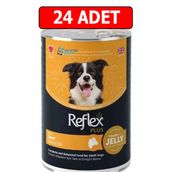 Reflex Plus Beef Dana Etli Köpek Konserve 24Adet 400Gr Chunks İn Jelly Köpek Yaş Mama Jöle İçinde Et