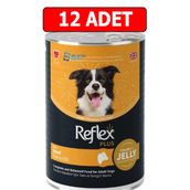 Reflex Plus Dana Etli Köpek Konserve 12Adet 400Gr Chunks İn Jelly Köpek Yaş Mama Beef Jöle İçinde Et