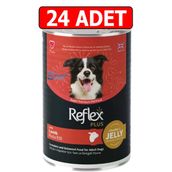 Reflex Plus Lamb Kuzu Etli Köpek Konserve 24Adet 400Gr Chunks İn Jelly Köpek Yaş Mama Jöle İçinde Et Parçacıklı