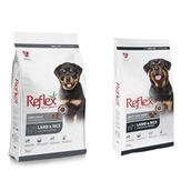 Reflex Puppy Lamb Kuzulu Yavru Köpek Maması, 15 Kg ve Reflex Kuzulu ve Pirinçli Yetişkin Köpek Maması, 15 Kg