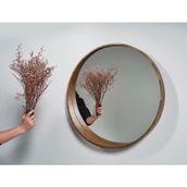 Rehome Yuvarlak Ahşap Çerçeveli Dekoratif Ayna - No:259 (70 cm Çap)