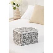 Rek Home Küçük Boy 30x22x18 cm Gri Yaprak Baskılı Baza Altı Valiz Düzenleyici Hurç