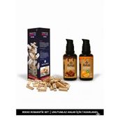 Rekze Romantik Set | 48 Görevli Erotik Denge Oyunu & Yenilebilir 2'li Masaj Yağı (Çikolata, Portakal