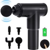 Relax Masaj Tabancası Sporcu Masaj Aleti 4 Başlıklı Şarjlı Titreşimli Sporcu Masaj Tabancası