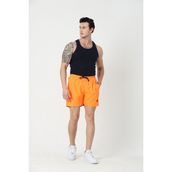 Relax Time Erkek Deniz Şortu Garnili Fermuarlı Yan Cepler - Oranj - 3XL