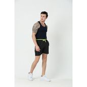 Relax Time Erkek Deniz Şortu Garnili Fermuarlı Yan Cepler - Siyah - 3XL