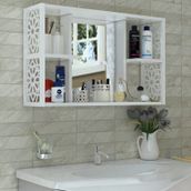 Remaks Beyaz Aynalı Lavabo Banyo Dolabı
