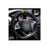 Renault Kangoo Direksiyon Kılıfı Alkantra-Karbon Sarı Yüzüklü