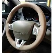 Renault Megane 4 Uyumlu Deri Dikmeli Direksiyon Kilifi Bej Renk 38×11.Cm