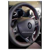 Renault Symbol 3 Deri Dikmeli Direksiyon Kılıfı Soft Kırmızı Ipli 11cm
