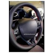 Renault Symbol 3 Uyumlu Deri Dikmeli Direksiyon Kilifi Soft Kirmizi Ipli 38×11Cm
