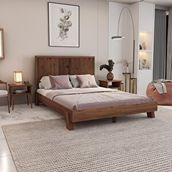 Renazzo Mobilya Alaz Model Ceviz Renk Çam Ahşap Dikey 90x200 cm Karyola