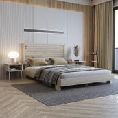 Renazzo Mobilya Alaz Model Vernikli Çam Ahşap Yatay 200x200 cm Karyola