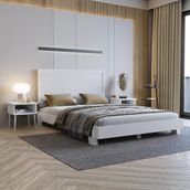 Renazzo Mobilya Alaz Model Yatay 140x190 cm Beyaz Renk Çam Ahşap Karyola