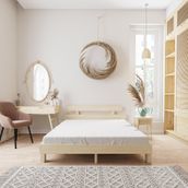 Renazzo Mobilya Damla Model Vernikli Çam Ahşap 140x190 cm Karyola