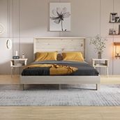 Renazzo Mobilya Ebruli Model 180x200 cm Vernikli Çam Ahşap Karyola