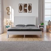 Renazzo Mobilya Ebruli Model Beyaz 200x200 cm Çam Ahşap Karyola