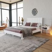 Renazzo Mobilya Hüma Model Beyaz Renk Çam Ahşap Dikey 140x190 cm Karyola